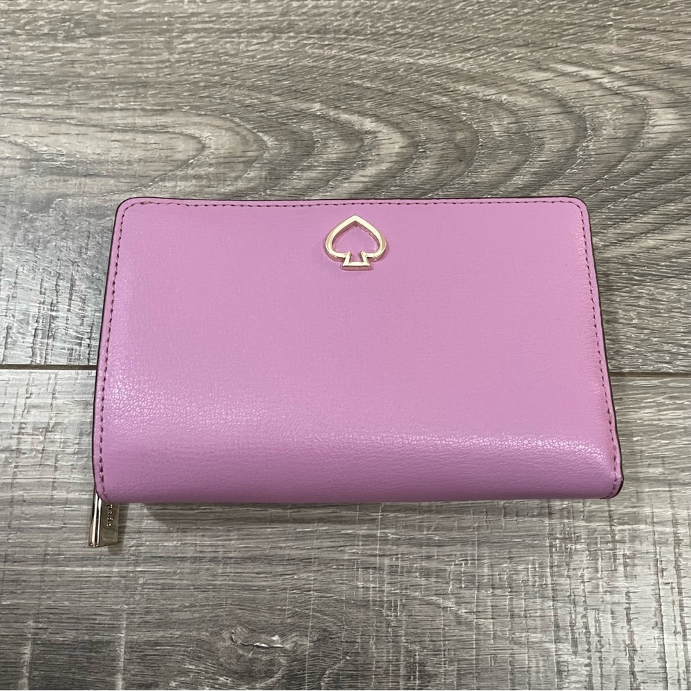 Kate Spade Purple Wallet Smooth Leather Minimalist Design